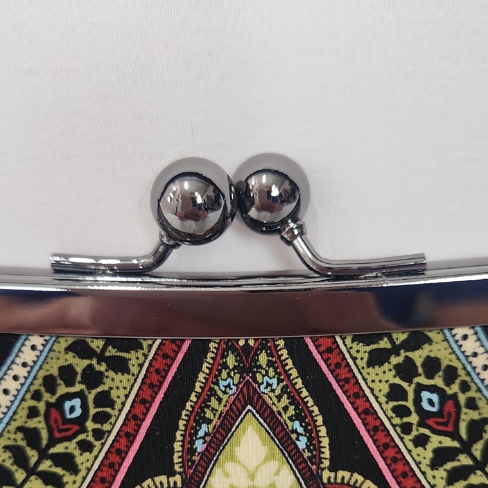 Talbots Vibrant Paisley Clutch with Black Strap - Picture 4 of 11